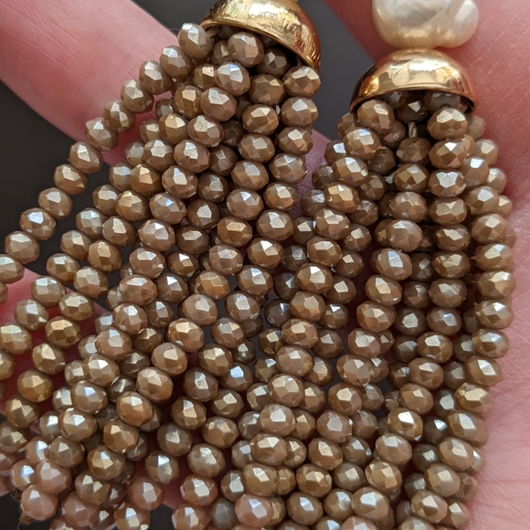 Olive + Piper Luxe Tassel Earrings in Taupe - Picture 8 of 9